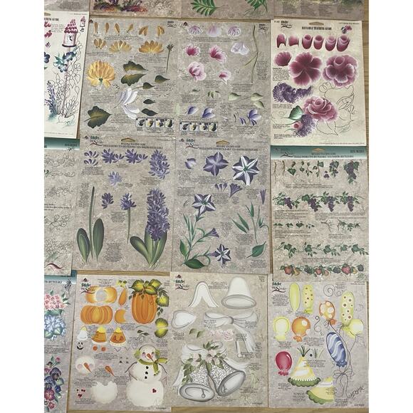 Donna Dewberry Painting Guides Folk Art Plaid One Stroke Cottage Floral Lot 20 - Picture 4 of 11